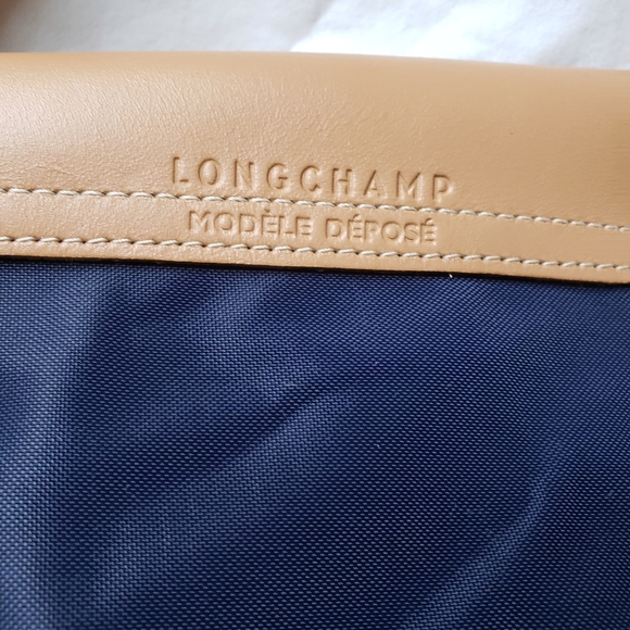 C8,137 Longchamp Blue Nylon Leather Trim Embellished - Picture 4 of 11